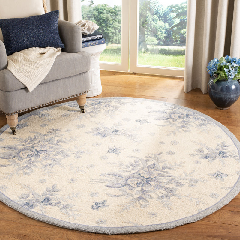 Ophelia & Co. Fonzell Floral Handmade Looped/Hooked Wool Area Rug in